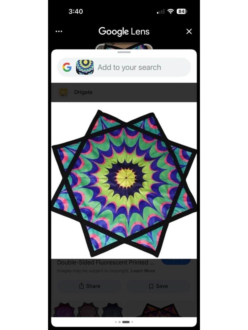 Polyester Flow Star Spinning Cloth Psychedelic Mandala Pattern